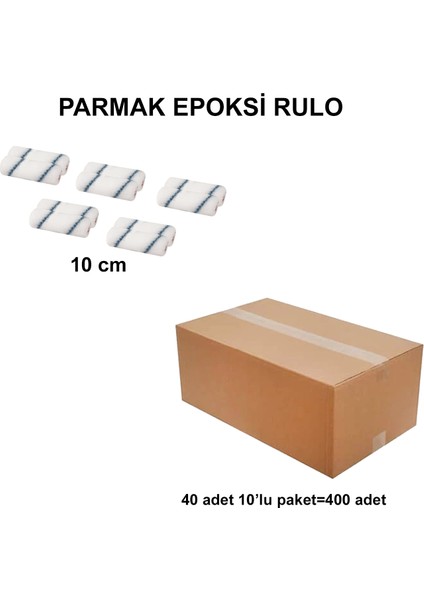 Izmir Fırça Arge Toptan Parmak Epoksi Rulo Yedek 10 cm (10'LU)-400 Adet 013094