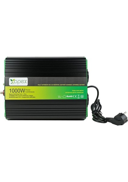 NPS1000-12 Apex 1000W Şarjlı Tam Snüs Inverter 12V