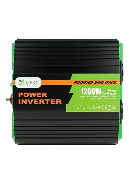 NS1200-12 Apex 1200W Modifiye Snüs Inverter 12V