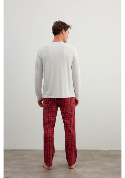 Erkek Pamuklu Uzun Kollu Pijama Üstü