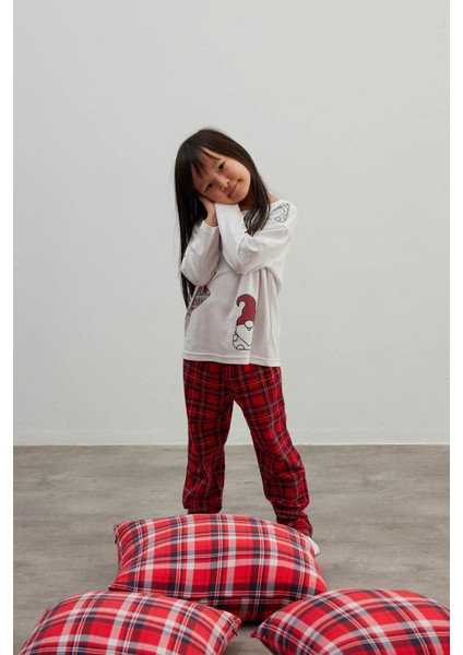 Kız Çocuk Pamuklu Uzun Kollu Pijama Takımı