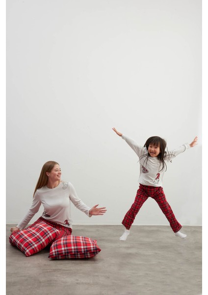 Kız Çocuk Pamuklu Uzun Kollu Pijama Takımı