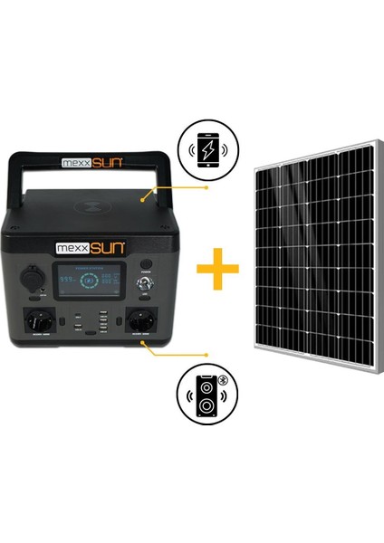 Power Station Taşınabilir Güç Istasyonu 540WH Lityum BATARYA,500 W Çıkış Gücü + 160WATT Solar Panel