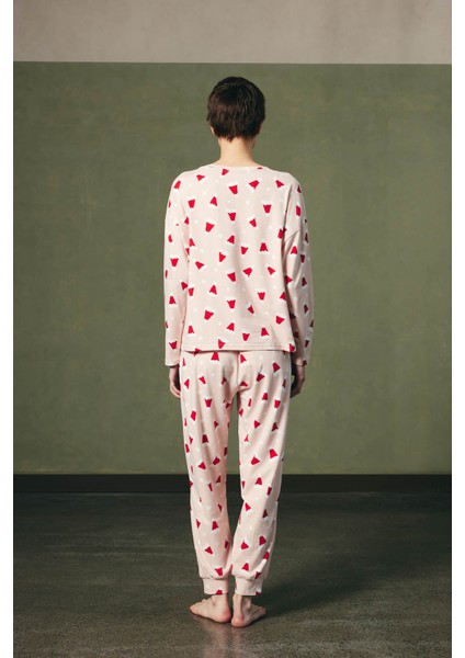 Kadın Pamuklu Uzun Kollu Pijama Takımı