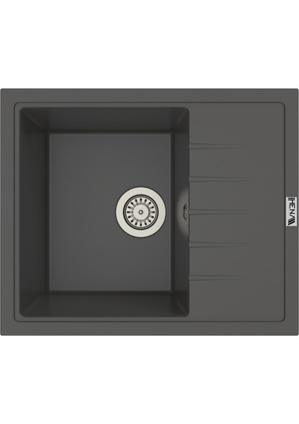 Granit Eviye 1 Gözlü Damlalıklı Antrasit 60 x 50 Kuvars fiyatları