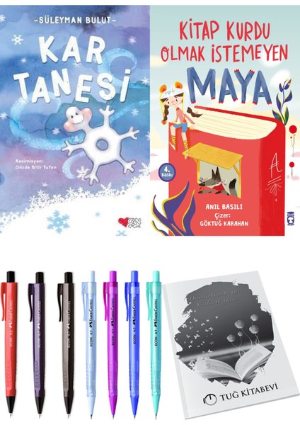 Kitap Kurdu Olmak Istemeyen Maya ve Kar Tanesi 2li Set