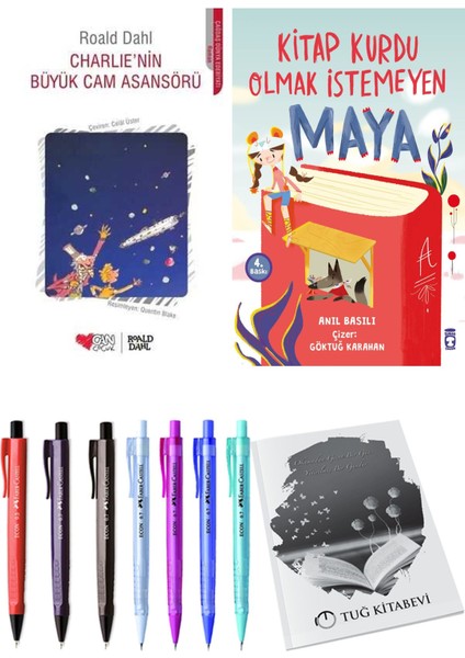 Kitap Kurdu Olmak Istemeyen Maya ve Charlie'nin Büyük Cam Asansörü 2li Set