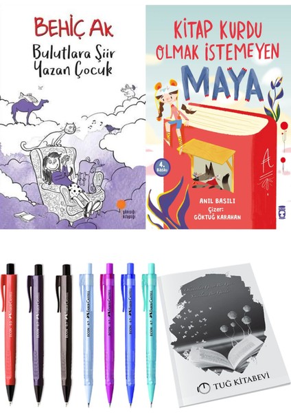 Kitap Kurdu Olmak Istemeyen Maya ve Bulutlara Şiir Yazan Çocuk 2li Set
