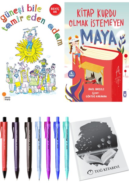 Kitap Kurdu Olmak Istemeyen Maya ve Güneşi Bile Tamir Eden Adam 2li Set