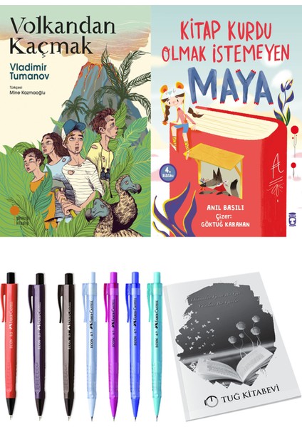 Kitap Kurdu Olmak Istemeyen Maya ve Volkandan Kaçmak 2li Set