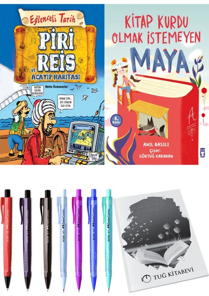 Kitap Kurdu Olmak Istemeyen Maya ve Piri Reis ve Acayip Haritası 2li Set