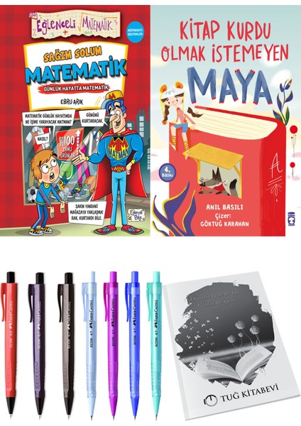 Kitap Kurdu Olmak Istemeyen Maya ve Sağım Solum Matematik 2li Set