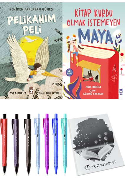 Kitap Kurdu Olmak Istemeyen Maya ve Yeniden Parlayan Güneş Pelikanım Peli 2li Set