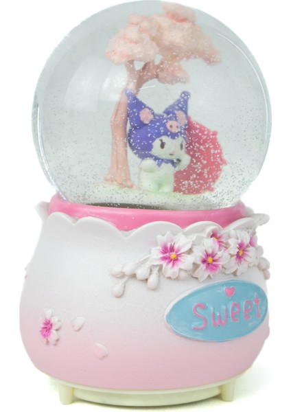 Kar Küresi Hello Kitty ve Kuromi Temalı Müzikli Pilli Renkli Işıklı Dekoratif Hediyelik fırsatları