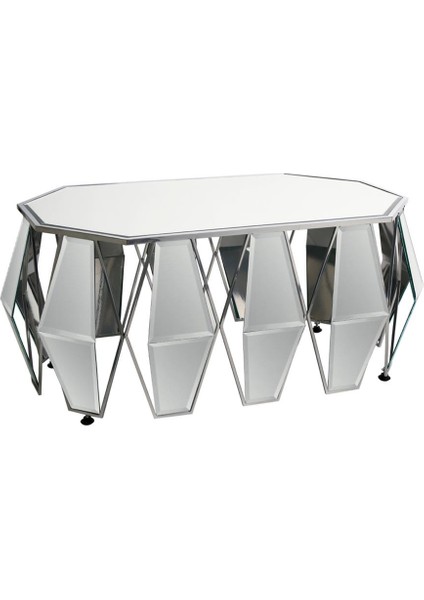 Geo Aynalı Orta Sehpa Silver 120 cm AK.WLT0464