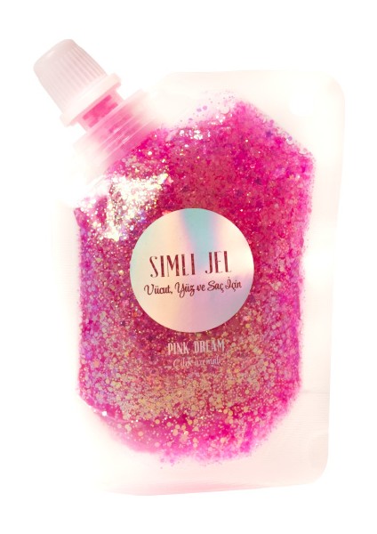 Yüz ve Vücut Parıltılı Pembe Simli Jel modelleri