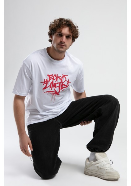 ECKO UNLTD Oculus Beyaz Bisiklet Yaka Baskılı Oversize Erkek Tshirt fiyatları