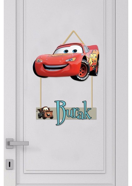 Şimşek Mcqueen Tasarımlı Bebek Odası Kapı Süsü