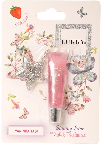 Simli Çilek Aromalı Lila Dudak Parlatıcısı
