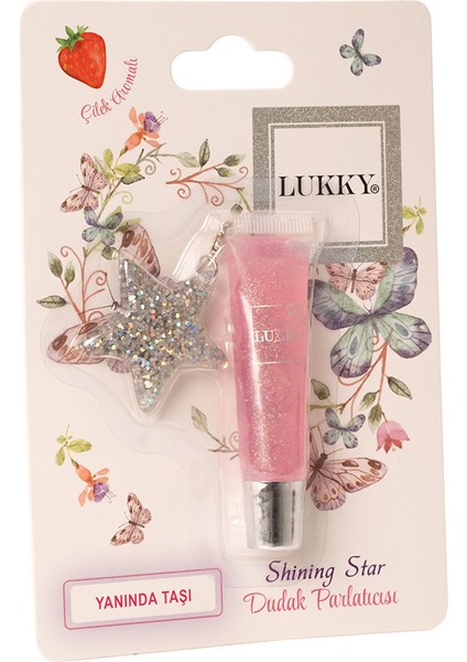 Simli Çilek Aromalı Lila Dudak Parlatıcısı