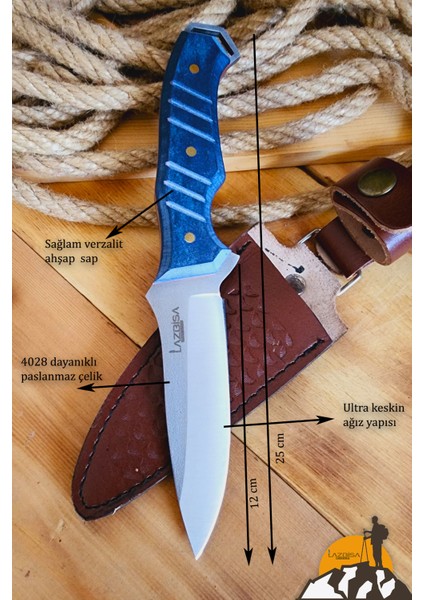Verzalit Ahşap Sap Outdoor Kamp Bıçağı Çakısı Kılıflı Piknik Bıçak Çakı Mutfak Bıçağı KMÇ-253 fırsatları