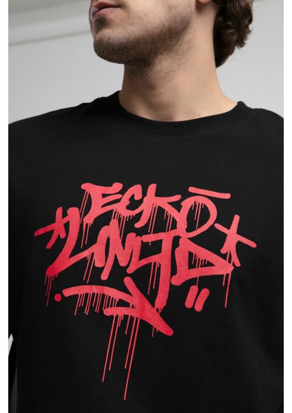 ECKO UNLTD Oculus Siyah Bisiklet Yaka Baskılı Oversize Erkek Tshirt fiyatları