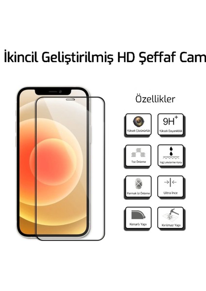 Apple iPhone 13 Uyumlu Tam Kaplayan 5d Temperli Cam Koruma Ekran Koruyucu