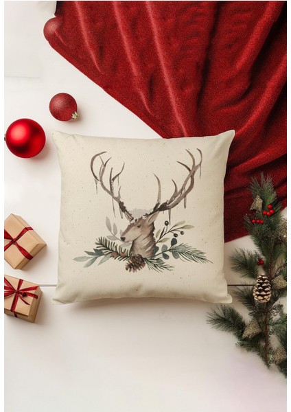 4'lü Kırlent Kılıf Seti Yılbaşı Christmas Deseni Çift Taraflı Dijital Baskılı fiyatları