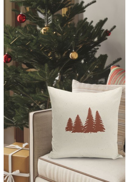 4'lü Kırlent Kılıf Seti Yılbaşı Christmas Deseni Çift Taraflı Dijital Baskılı indirimleri