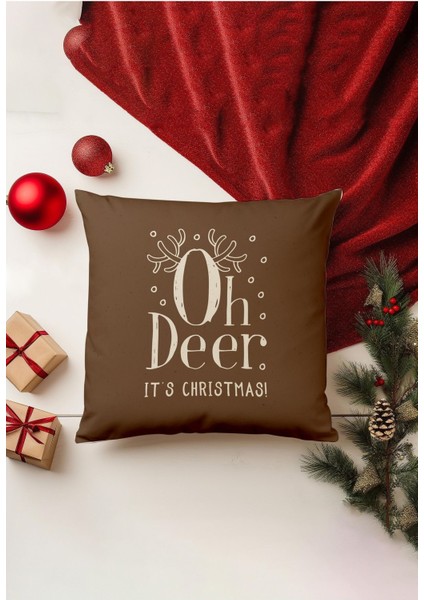 4'lü Kırlent Kılıf Seti Yılbaşı Christmas Deseni Çift Taraflı Dijital Baskılı modelleri