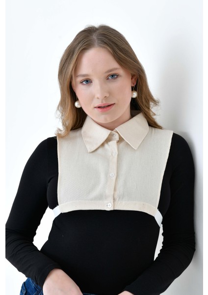 Mırach Curve Büyük Beden %100 Keten Polo Yaka Gömlek Yakası fiyatları