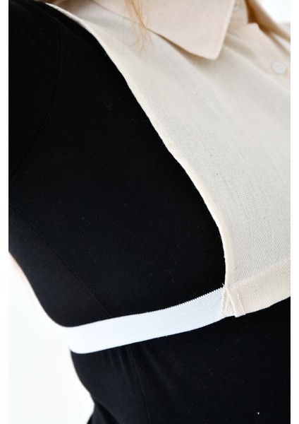 Mırach Curve Büyük Beden %100 Keten Polo Yaka Gömlek Yakası fırsatları