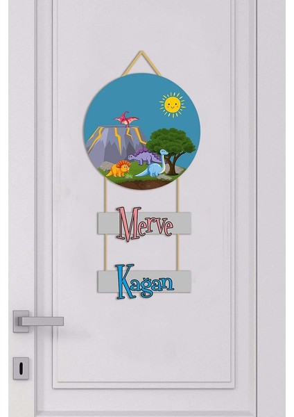 Bebek Odası Kapı Süsü Dinazor