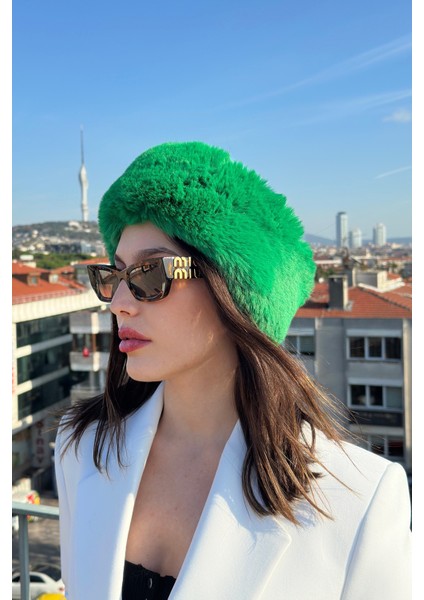Suni Kürk Kadın Kışlık Yeşil Peluş Mıknatıslı Yumuşak Luxury Boyunluk fiyatları
