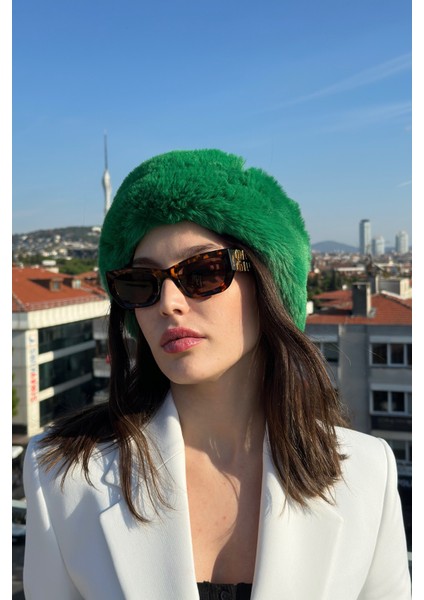 Suni Kürk Kadın Kışlık Yeşil Peluş Mıknatıslı Yumuşak Luxury Boyunluk modelleri