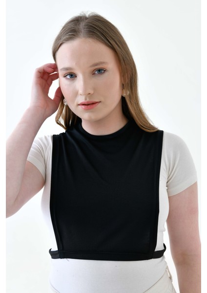 Mırach Curve Büyük Beden Sıfır Yaka Kolsuz Boyunluk Boyun Kapatıcı Crop Body