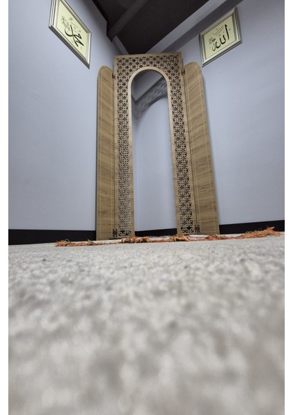 Namaz Kıble Ibadet Mihrab Mescid Köşesi Dekoratif Motif Cnc Işleme