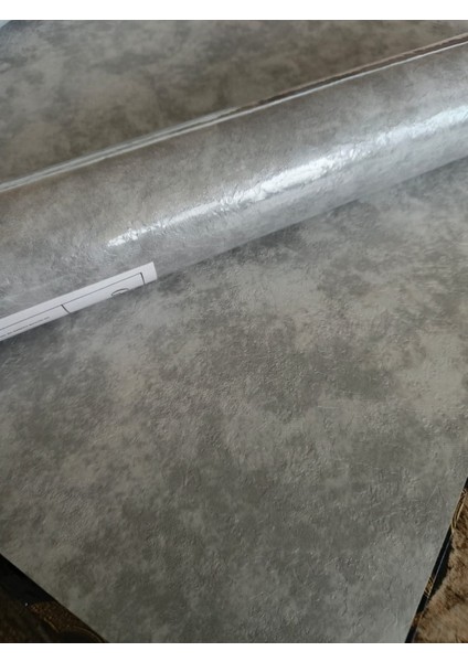 Sıva Efektli Hava Alabilen Silinebilir Gri Sade Duvar Kağıdı 5m2 modelleri