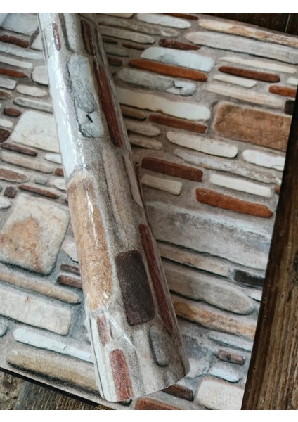 Doğal Taş Desenli Silinebilir Hava Alabilen 3D Duvar Kağıdı 5 M²