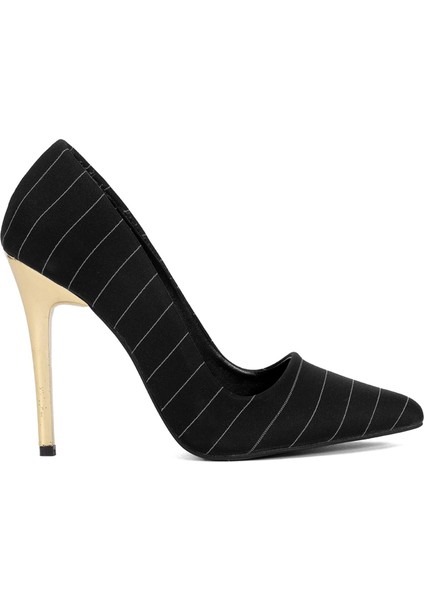 Elit MST1920S Kadın Saten Stiletto Siyah