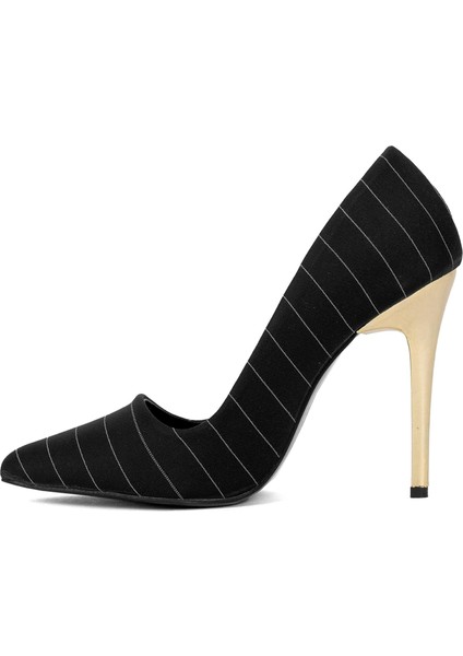 Elit MST1920S Kadın Saten Stiletto Siyah