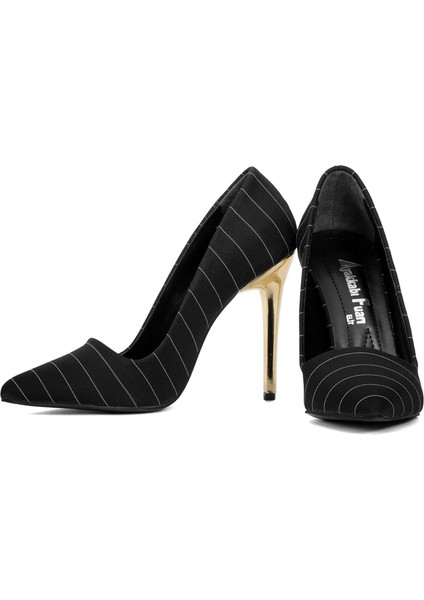 Elit MST1920S Kadın Saten Stiletto Siyah