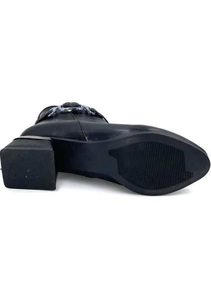 Luis Yan Toka Detaylı Fermuarlı Kısa Kadın Bot Siyah indirimleri