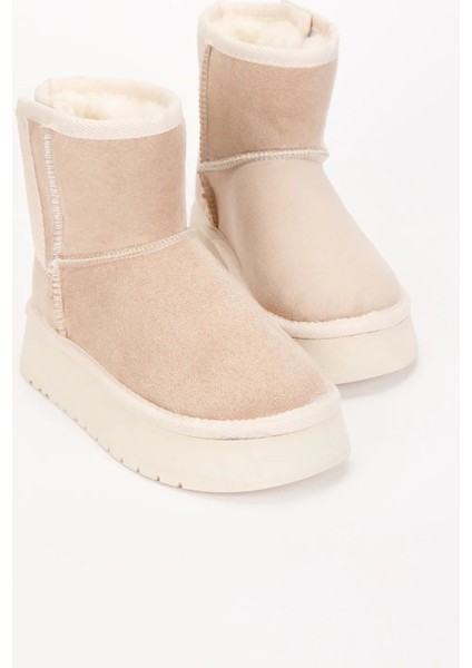 (Sema) Içi Kürklü Cırtlı Eva Hafif Taban Kız Çocuk Kışlık Bot Bej fiyatları
