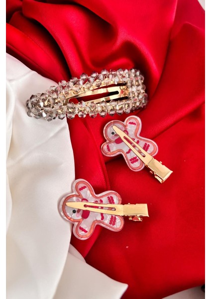 Yılbaşı Desenli Iz Bırakmayan Pens Toka ve Kristal Çıtçıt Toka Seti 3'lü Paket fiyatları