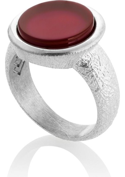 Tamamen Gümüş 925 Ayar Kırmızı Erkek Yüzük fırsatları