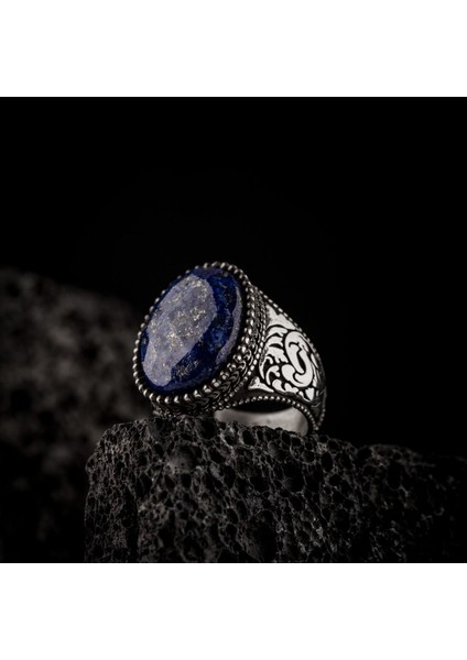 Lapis Lazuli Taşı 925 Ayar Gümüş Erkek Yüzük