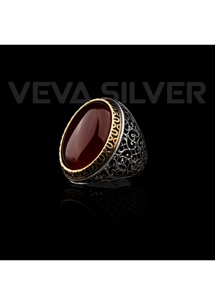 Doğal Akik Taşı 925 Ayar Gümüş Erkek Yüzük fiyatları