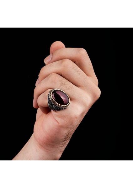 Doğal Akik Taşı 925 Ayar Gümüş Erkek Yüzük modelleri