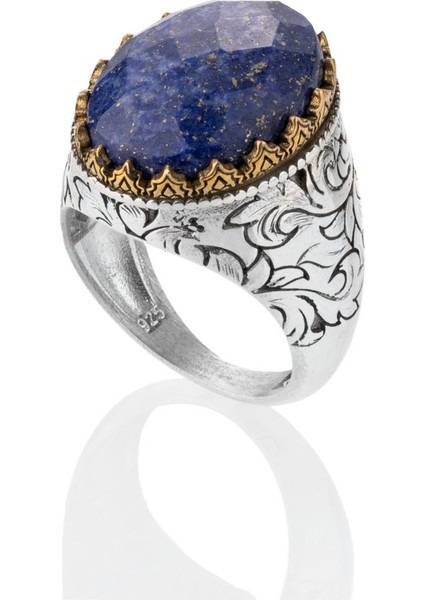 Lapis Lazuli Taşı 925 Ayar Gümüş Erkek Yüzük fırsatları
